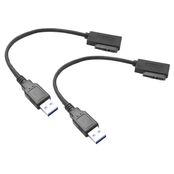 2X USB 3.0 до 7 + 6 13Pin Slimline SATA для ноутбука CD / DVD ROM Кабель-адаптер оптического привода