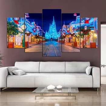 Disney Diy Алмазная Живопись Night Light Парк развлечений 5D Сделай САМ Полный Квадратный Круглый Набор Мозаики для вышивания Крестиком Домашний Декор