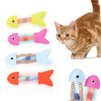 Интерактивная игрушка для жевания котенка Silvervine в форме рыбки для помещений, подушки из кошачьей мяты, товары для домашних животных, игрушки из кошачьей мяты