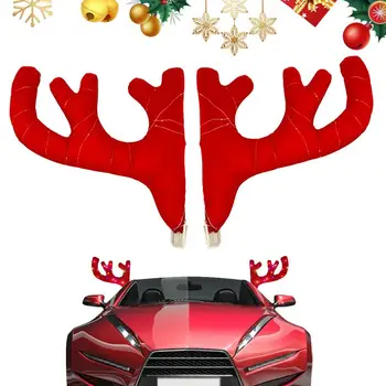 Рождественские украшения из оленьих рогов для автомобиля Многоразовый автомобиль Рождественский набор для декора автомобиля для автомобилей внедорожников
