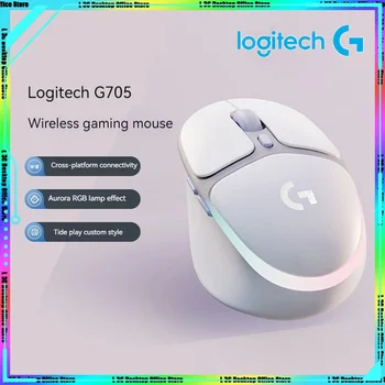 Logitech G705 Aurora Игровая Мышь Беспроводная Bluetooth 2.4 g Двухрежимный Rgb Стример Легкие Мыши Для ПК Mac Подарок Для Девочек