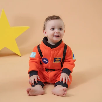 Детский комбинезон астронавта, осенне-зимний космический костюм, боди, костюм для косплея, комбинезон для маленьких мальчиков и девочек, Рождественский подарок на Хэллоуин