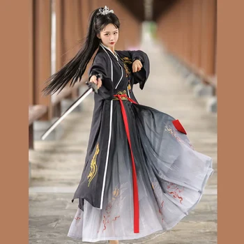 Набор платьев Hanfu в традиционном китайском стиле Элегантный Наряд для косплея Древней Феи Народный костюм эпохи Тан Платье принцессы Представление