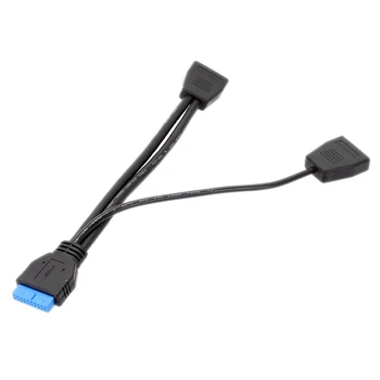 USB-Разветвитель Материнской платы Внутренний USB-Концентратор 19-Контактный Кабель-Разветвитель USB от 1 до 2 Прочный