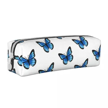 Синие бабочки-бабочки Пеналы для ручек с животными, сумки для ручек для девочек И мальчиков, Большие офисные пеналы для хранения подарков