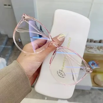 Прозрачная оправа для компьютерных очков Женщины Мужчины Круглые очки с защитой от синего света, блокирующие очки Оптические очки для очков