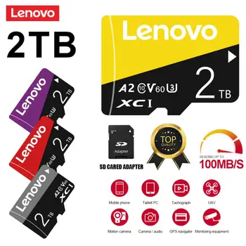 Высокоскоростная Карта Памяти Lenovo 2TB Flash SD Card 2TB Class 10 Micro TF SD Card Для Nintendo Switch Самые Продаваемые Продукты 2023 года