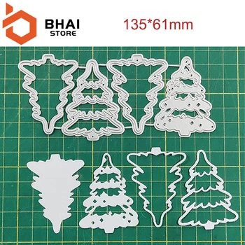 Рождественские елки BHAI, штампы для резки металла, трафареты, высечки для тиснения бумажных карточек в альбоме для скрапбукинга 