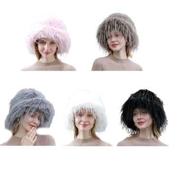 Популярная плюшевая шляпа для женщин, мягкая шапочка-бини, шляпа с пушистыми кисточками, Женская шляпа Y2K, Кепка Рыбака для девочек, Ведро для фотосъемки Оптом