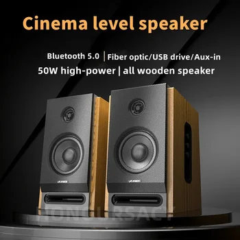 R28BT Домашний Настольный Активный 2.0 Мультимедийный Bluetooth-Динамик S All Wood Box Hi-Fi Стереодинамик 50 Вт Высокой мощности Для Домашнего Кинотеатра Аудио