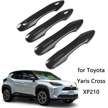 4x для Toyota Yaris Cross Hybrid 2022 2023 XP210 Наклейка 2021 2020 Карбоновая Дверная Ручка Автомобиля, Накладка, Аксессуары Для Укладки
