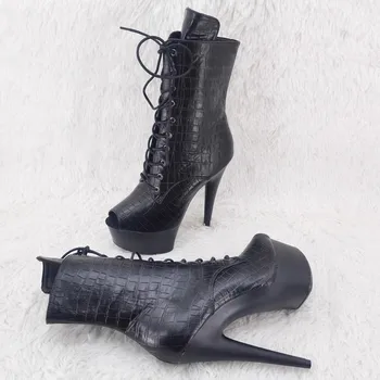LAIJIANJINXIA, новинка, женская обувь на платформе и высоком каблуке с искусственным верхом 15 см / 6 дюймов, Современные ботинки для танцев на шесте, 016