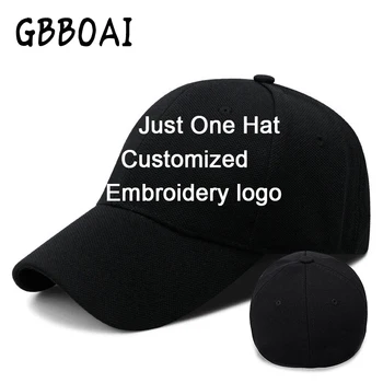 Цельнолитая кепка Бейсболки с логотипом на заказ, мужская Текстовая фотография, Командная вышивка, Полностью запечатанный чехол, папина шляпа Snapback