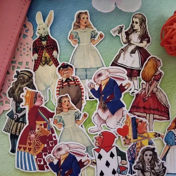Милые наклейки для девочек Алисы, детский альбом для скрапбукинга, дневниковые поделки, декоративные винтажные наклейки, упаковка, фотоальбомы 