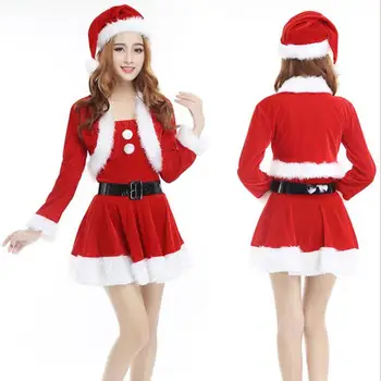 Фантастический костюм для рождественской вечеринки, сексуальный косплей, ретро рождественский костюм, комплект из 3 частей