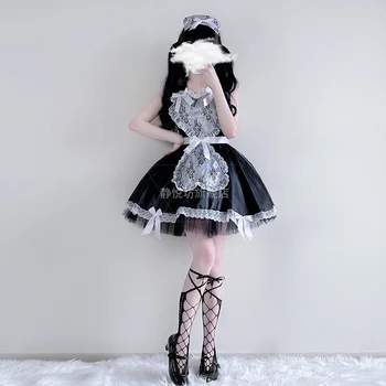 Кружевное косплей-платье Dark Wind Lolita Sexy Maid Disfraz Lolita Maid Party Performance, праздничные костюмы на Хэллоуин для женщин