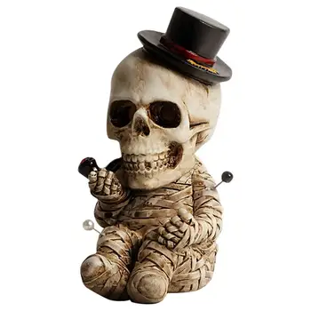 Статуя из смолы с человеческим черепом, статуя из искусственной смолы, череп, голова, череп ужасов, череп, подставка для благовоний, Череп на Хэллоуин, Дом черепа