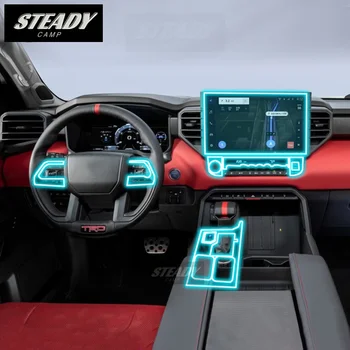 Для Toyota Tundra 2022-2023 Центральная консоль салона автомобиля Прозрачная защитная пленка из ТПУ для ремонта от царапин Аксессуары для пленки