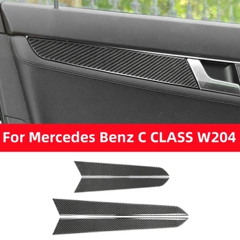 Для Mercedes Benz C Class W204 2007-2013 Отделка Дверной Панели Автомобиля Наклейками Из Углеродного Волокна Модифицированные Аксессуары Для Интерьера Автомобиля