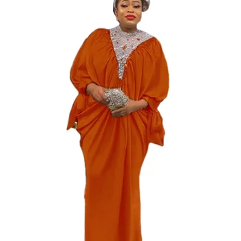 Вечерняя мода, расшитое бисером сетчатое плиссированное платье Макси с рукавами три четверти, Африканские платья для женщин, Нигерия, Турция, Африканская одежда
