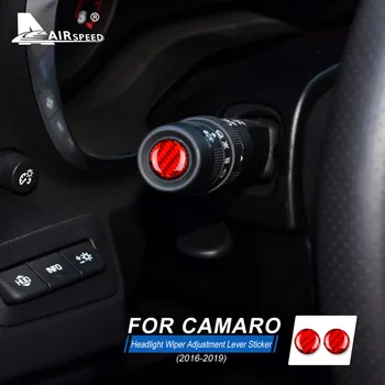 Карбоновое Волокно AIRSPEED для Chevrolet Camaro 2016-2023 Аксессуары Внутренняя Отделка Автомобиля Наклейка На Рычаг Регулировки Стеклоочистителя Фары