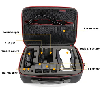 Портативный чехол, нейлоновая сумка через плечо, аккумулятор, зарядное устройство для дистанционного управления, джойстик, коробка для хранения аксессуаров для дрона DJI Mavic Air