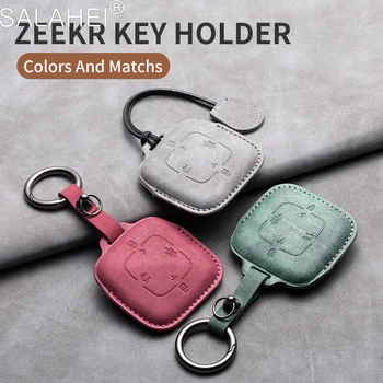 Кожаный чехол для дистанционного ключа автомобиля, чехол-держатель, сумка-брелок для Zeekr 001, защитный брелок для ключей, аксессуары для авто интерьера