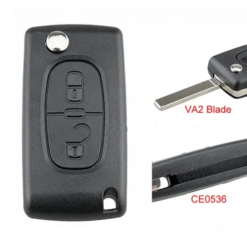2 Кнопки VA2 Черный Автомобильный Флип-Брелок Case CE0536 Для Citroen C3 Pluriel 2006 2007 2008 2009 Замена Ключа Дистанционного Открывания Корпуса