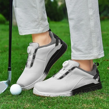 Новая водонепроницаемая обувь для гольфа, Мужские Удобные Кроссовки для гольфа, обувь для прогулок на открытом воздухе, Противоскользящие спортивные кроссовки