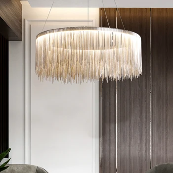 Люстра для гостиной в стиле постмодерн, простая креативная Роскошная вилла с кисточками, лампа для столовой, Индивидуальность в скандинавском стиле, Цепная лампа для спальни