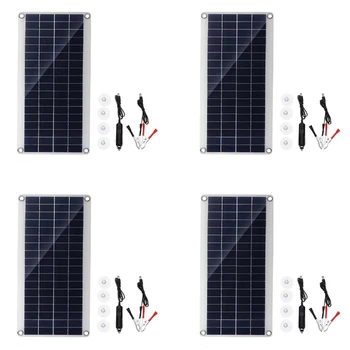 Портативная солнечная панель мощностью 4X30 Вт с двойным USB-разъемом 12/5 В постоянного тока, быстрая зарядка, водонепроницаемая аварийная зарядка, наружное зарядное устройство для аккумулятора