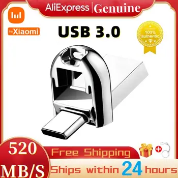 Для Xiaomi 2 ТБ USB 3,0 Флэш-Накопители Высокоскоростная Металлическая Флешка 1 ТБ 512 ГБ 256 ГБ USB-Память 128 ГБ USB Флэш-Диск Для ПК ТВ Компьютер
