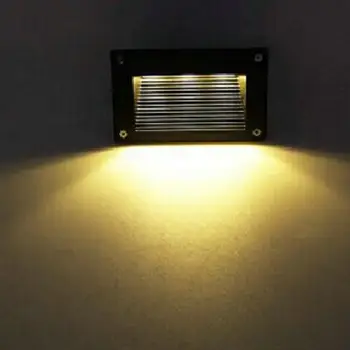 IP67 Водонепроницаемые наружные светодиодные фонари мощностью 6 Вт, прямоугольные встроенные ступени лестницы, настенный светильник для коридора, светодиодный настенный светильник