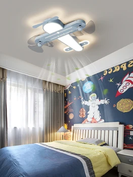 Детская комната Авиационный вентилятор Лампа 2023 Новый домашний Креативный Невидимый потолочный светильник Защита глаз Светильник для спальни мальчика