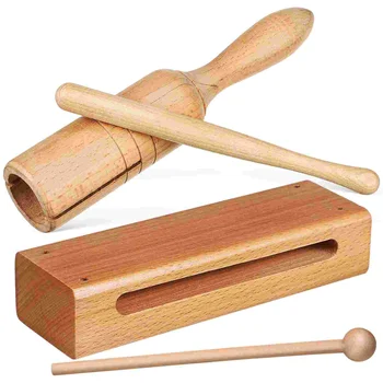 2 Комплекта музыкальных инструментов Orff Деревянные ударные ритм-блоки Ручные с молотками