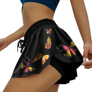 Женские шорты для бега с обтягивающей попу юбкой 2 В 1, быстросохнущая искусственная юбка, сексуальные тренировочные короткие штаны, шорты для фитнеса Женские Шорты #A