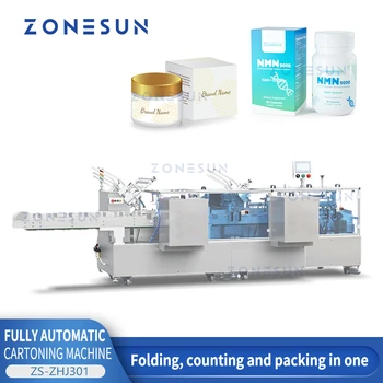 ZONESUN ZS-ZHJ301 Тюбик косметической Губной помады Автоматическая Горизонтальная Упаковочная машина для упаковки картонных коробок