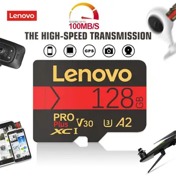 Lenovo Высокоскоростная 2 ТБ 1 ТБ Micro TF SD-Карта 512 ГБ 128 ГБ Class10 SD Флэш-Карта Памяти 64 ГБ Cartao De Memoria Для Камеры / Телефона