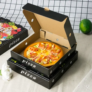 Индивидуальные продуктыpizza Boxes Цена коробки для пиццы на вынос Дешевая Упаковочная бумага Логотип Коробки для пиццы на заказ