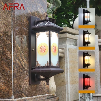 AFRA Солнечный Настенный Светильник Vintage Outdoor Sconce LED Водонепроницаемый IP65 для Домашнего Двора, Балкона, Освещения Декора