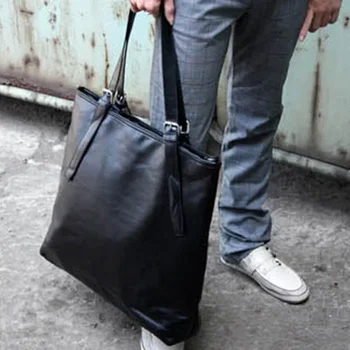 Новая мужская сумка-тоут большой емкости, модная повседневная простая высококачественная искусственная кожа, черные сумки на плечо, мужская сумка bolsa masculina