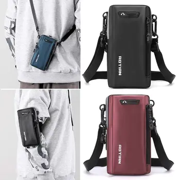 Мини-поясная мужская повседневная сумка, дорожный кошелек, водонепроницаемый ремень, тонкая сумка на молнии, спортивная поясная сумка, карман для телефона.