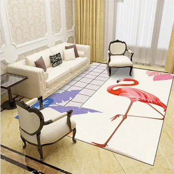 Коврик Flamingo с квадратной противоскользящей поверхностью, 3D-коврик, нескользящий коврик, столовая, гостиная, мягкий ковер для спальни 04