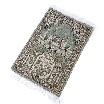 Мусульманский молитвенный коврик с цветочным принтом Мечети, напольный ковер с кисточками, одеяло, исламский ковер