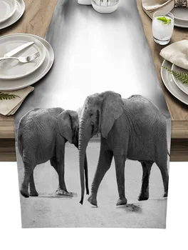 Градиентные серые столешницы в виде Слона Украшение кухонного стола Бегунки для обеденного стола Декор стола для свадебной вечеринки