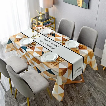 Скатерть с геометрическим рисунком в скандинавском стиле, украшение для дома, Свадебное украшение, Прямоугольный Противообрастающий обеденный стол, покрывало для стола
