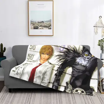 Бархатное одеяло Death Note из аниме Рюк Лайт Ягами, одеяла для домашнего дивана, легкое стеганое одеяло