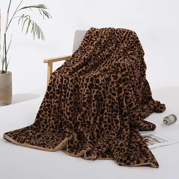 Новейшее одеяло с леопардовым принтом, двусторонний искусственный кроличий бархат, хрустальный бархатный диван Air Small Throw 160 x 200, офисный кондиционер