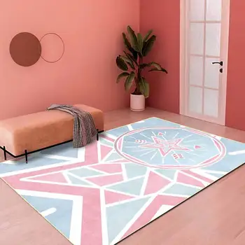 Декор комнаты розовой девочки 3D Печать ковров для гостиной спальни Коврики большой площади Дети играют в Большой ковер Детский игровой коврик для ползания