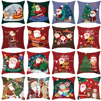 Настраиваемый Новый чехол для подушки Санта-Клауса, милая Рождественская домашняя подушка с рисунком 